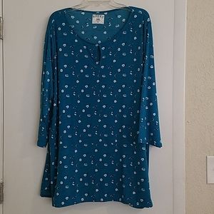 Riders by Lee Floral Green Tunic Shirt Top Size 2X